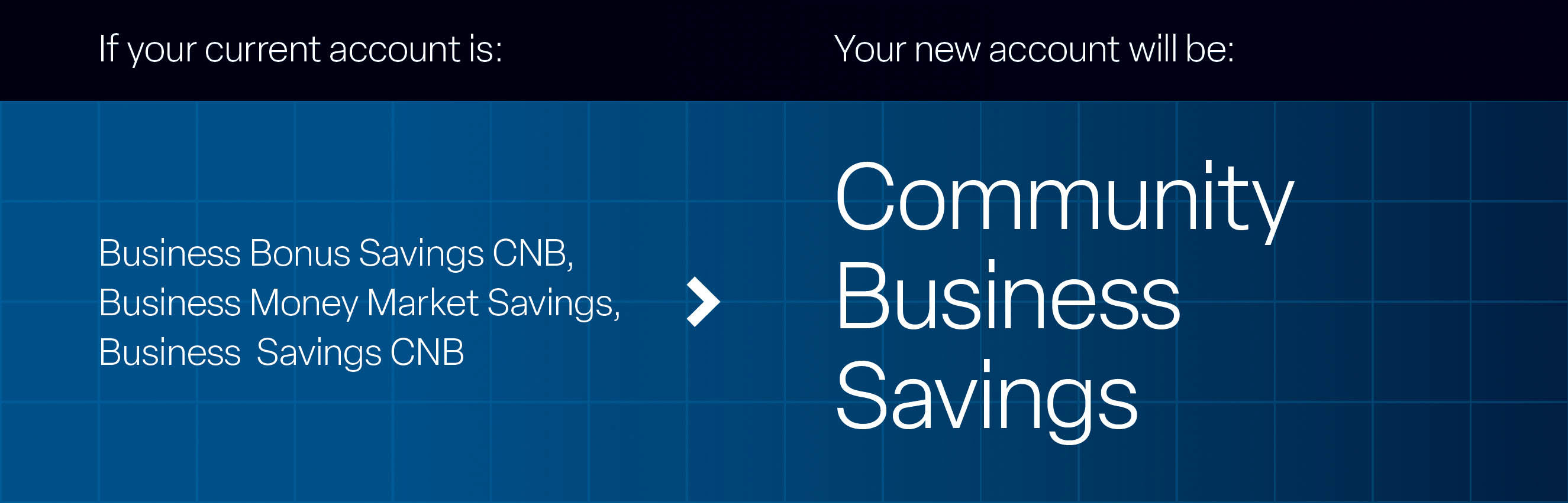 Business Bonus Savings CNB, Business Money Market Savings, Business Savings CNB is now Community Business Savings